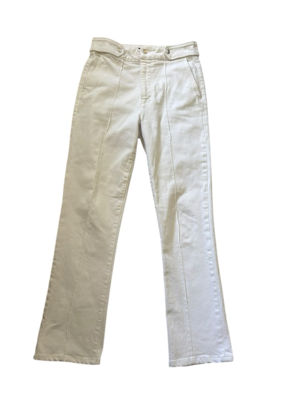 RtA White High-Rise Seamed Trousers Structural Tailored Straight Leg Size M